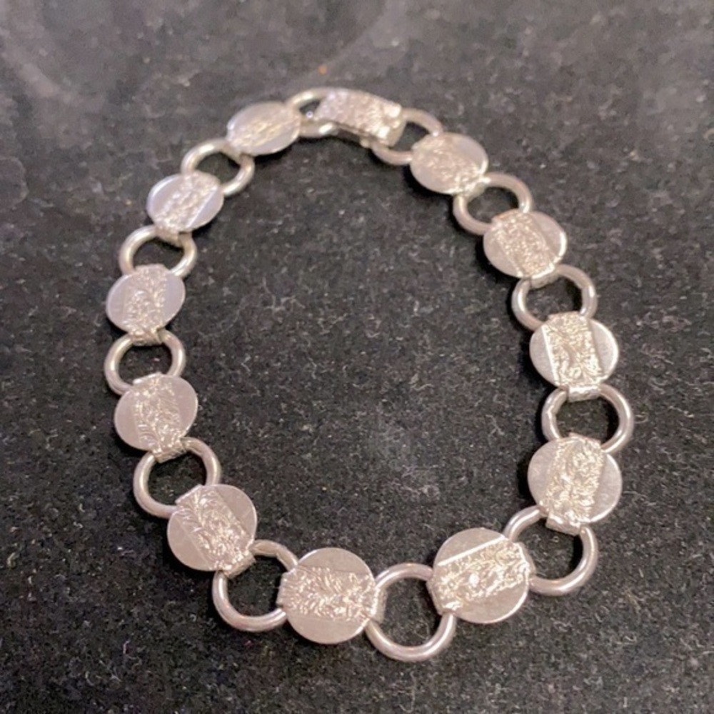 Vintage Sarah Coventry Floral Link Bracelet Silver